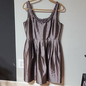 SALE! Donna Morgan Vintage Silk Party Cocktail Dress Mauve Taupe color Size 10